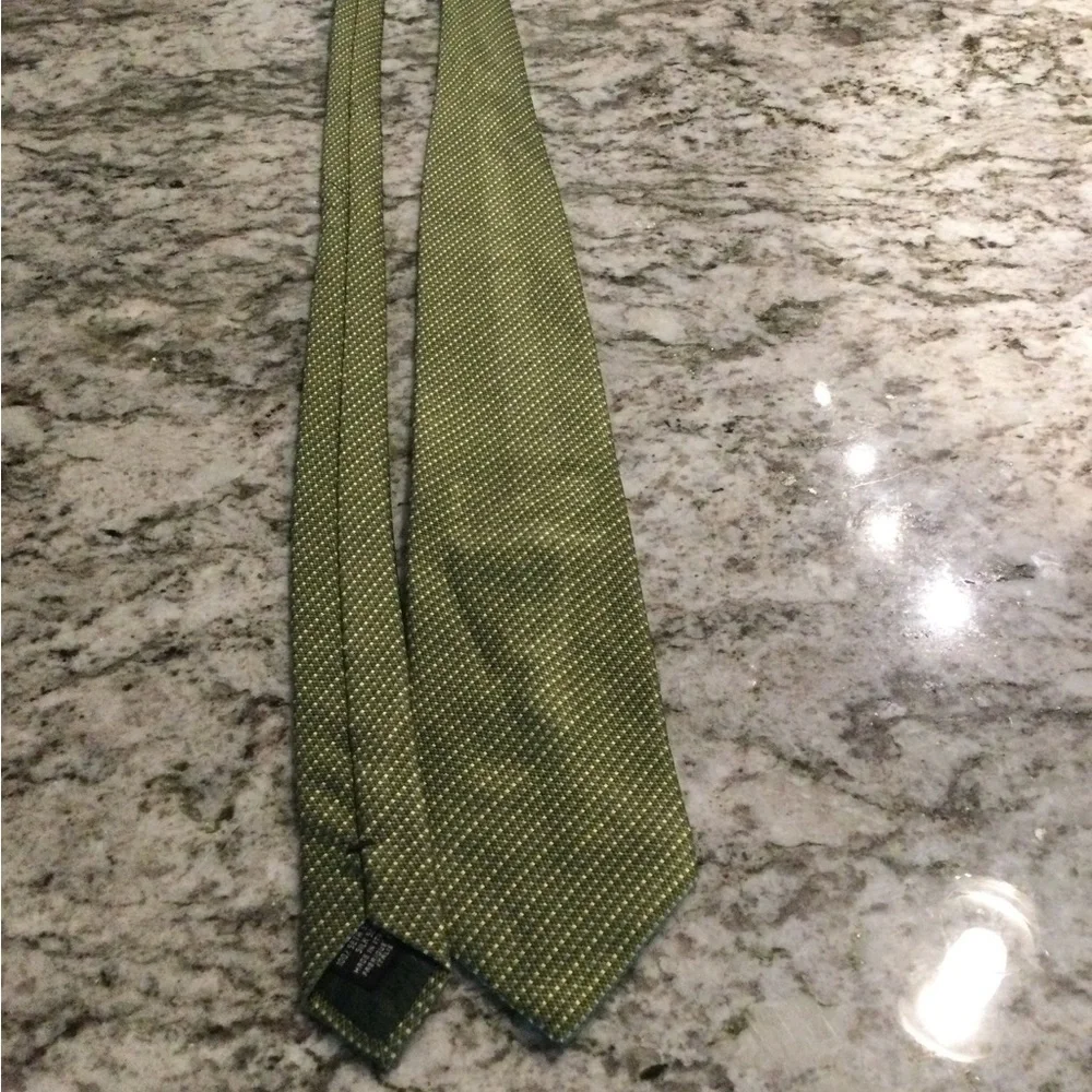 Giorgio Armani Green Textured Silk Tie with Subtle Speckle
